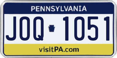 PA license plate JOQ1051