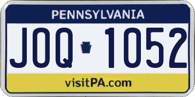 PA license plate JOQ1052