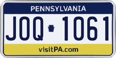 PA license plate JOQ1061