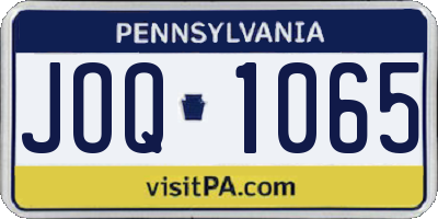 PA license plate JOQ1065