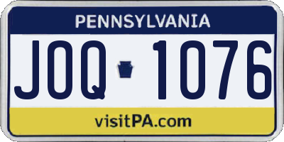 PA license plate JOQ1076