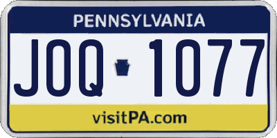 PA license plate JOQ1077