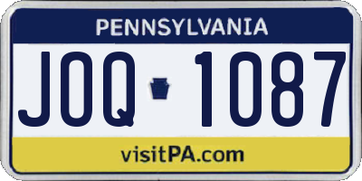 PA license plate JOQ1087