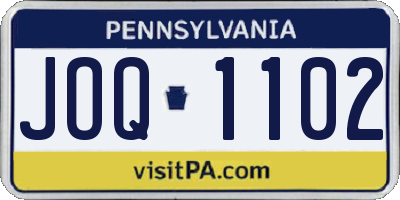 PA license plate JOQ1102