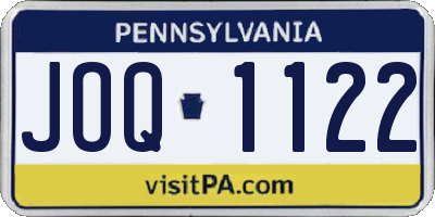 PA license plate JOQ1122