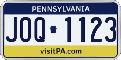 PA license plate JOQ1123