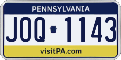 PA license plate JOQ1143