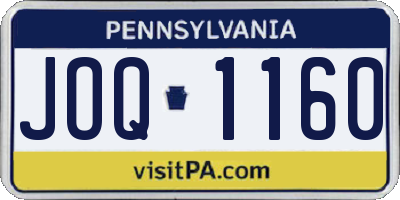 PA license plate JOQ1160