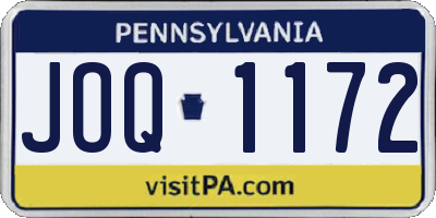 PA license plate JOQ1172
