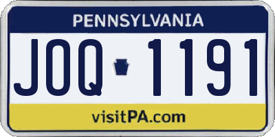 PA license plate JOQ1191