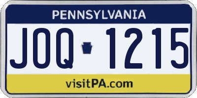 PA license plate JOQ1215