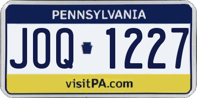 PA license plate JOQ1227