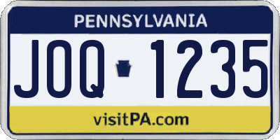 PA license plate JOQ1235