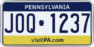 PA license plate JOQ1237