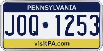 PA license plate JOQ1253