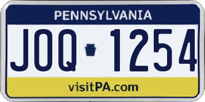 PA license plate JOQ1254