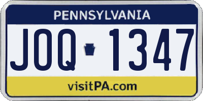 PA license plate JOQ1347