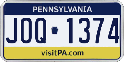 PA license plate JOQ1374