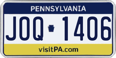 PA license plate JOQ1406