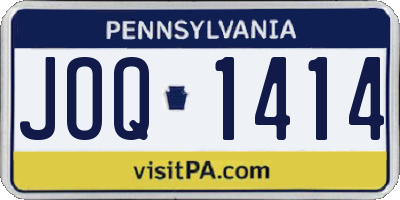 PA license plate JOQ1414
