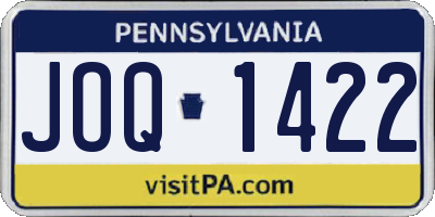 PA license plate JOQ1422