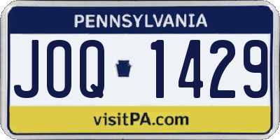PA license plate JOQ1429