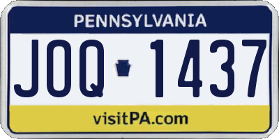 PA license plate JOQ1437