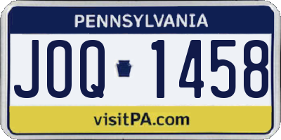 PA license plate JOQ1458
