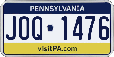 PA license plate JOQ1476