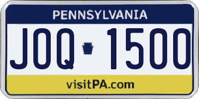 PA license plate JOQ1500
