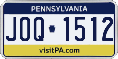 PA license plate JOQ1512