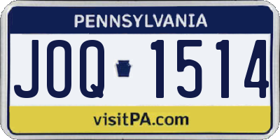 PA license plate JOQ1514