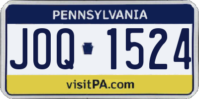 PA license plate JOQ1524