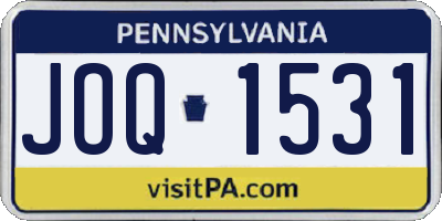 PA license plate JOQ1531