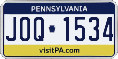 PA license plate JOQ1534