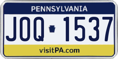 PA license plate JOQ1537