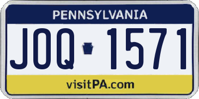 PA license plate JOQ1571