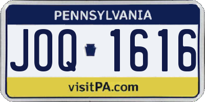 PA license plate JOQ1616