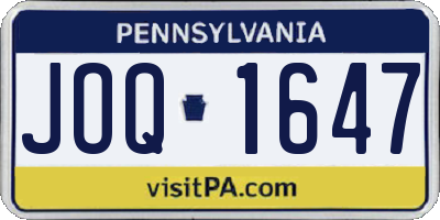 PA license plate JOQ1647