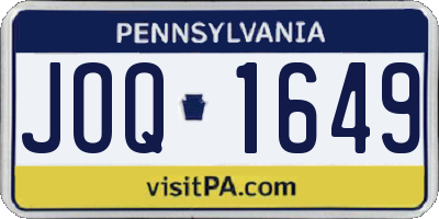 PA license plate JOQ1649