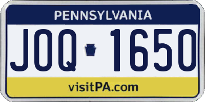 PA license plate JOQ1650