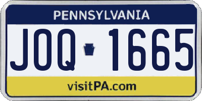 PA license plate JOQ1665