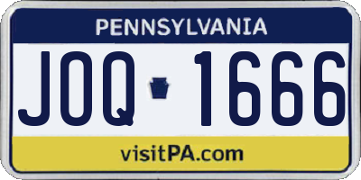 PA license plate JOQ1666