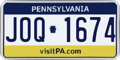 PA license plate JOQ1674