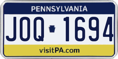PA license plate JOQ1694