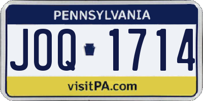 PA license plate JOQ1714