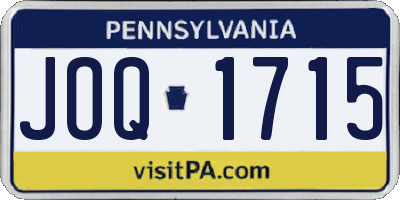 PA license plate JOQ1715