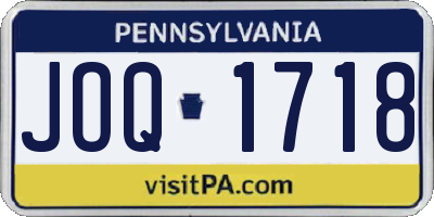 PA license plate JOQ1718