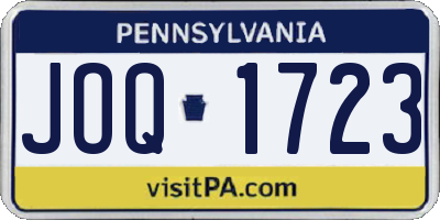 PA license plate JOQ1723