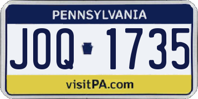 PA license plate JOQ1735